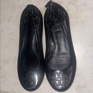 Tory Burch Ballet flat 6 black silver # FLAW